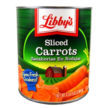 Libbys Libby Carrots Sliced Medium Low Sodium 105 oz., PK6 F003710003586